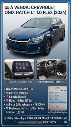 CHEVROLET ONIX 1.0 FLEX LT MANUAL CHEVROLET ONIX 1.0 FLEX LT MANUAL